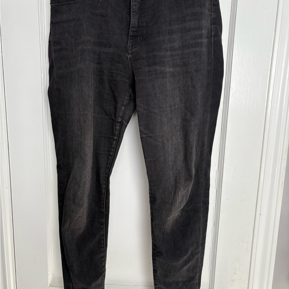 Banana Republic Black High Rise Skinny Jeans with Frayed Hems